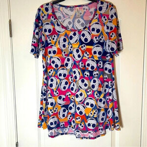 LuLaRoe Disney Nightmare Before Christmas Jack Skellington Shirt- Size S